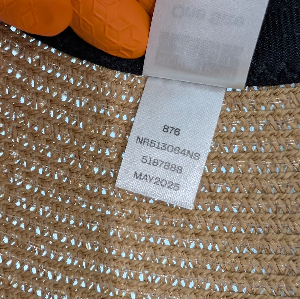 Nordstrom Rack Foldable Tan Wide Brim Visor Black and White Pattern One Size - Picture 6 of 8